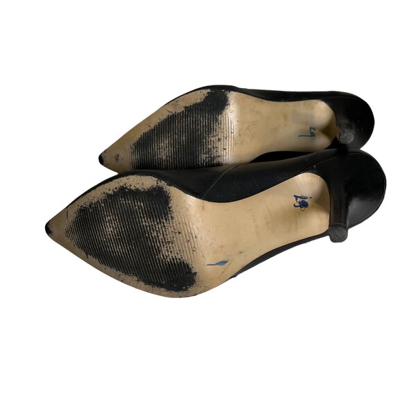 Steven by Steve Madden Marsha Black Leather Heeled Stiletto Booties Size 9.5 - Picture 7 of 8